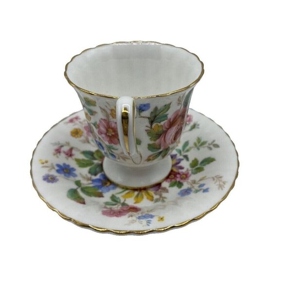 Paragon Demitasse Tea Cup Saucer To Her Majesty Queen England Queens Garden 4 oz - Picture 2 of 15